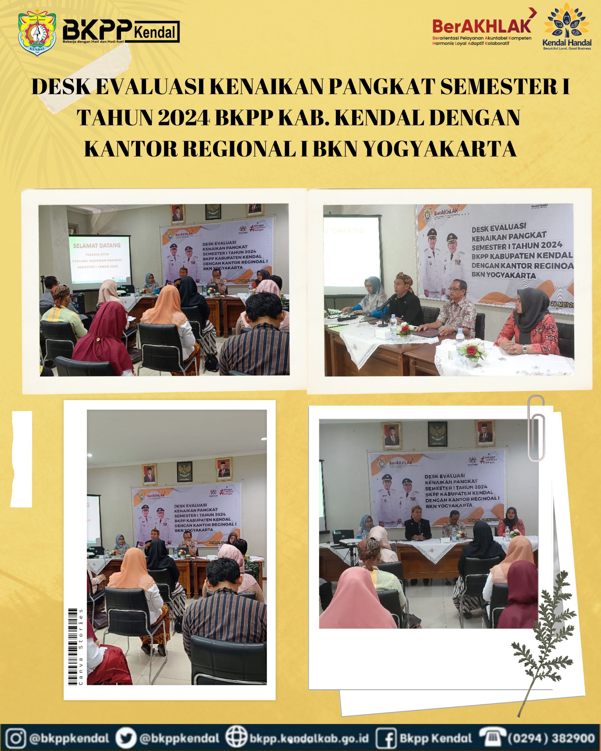 Desk Kenaikan Pangkat Semester I Tahun 2024 BKPP Kabupaten Kendal dengan Kantor Regional I BKN Yogyakarta